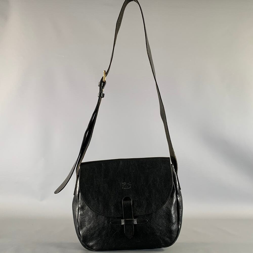 IL BISONTE Black Leather Cross Body Handbag